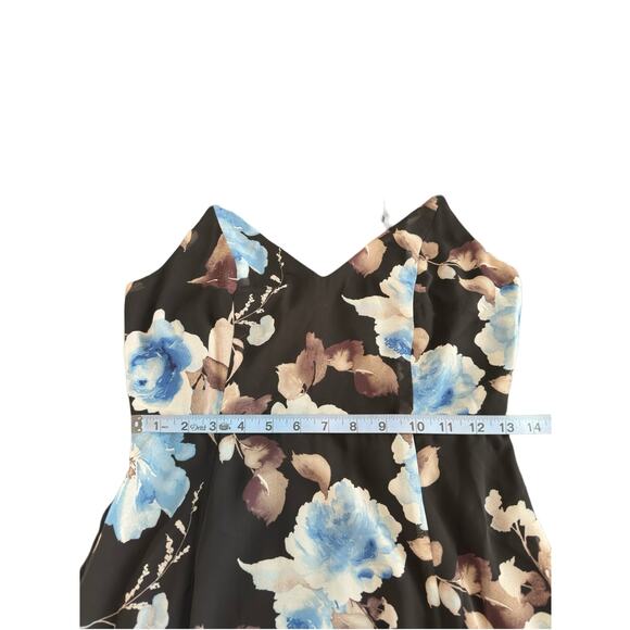 NWT Lulus Artwin Black Floral Print Ruffled High-Low Maxi Dress Size Medium - Picture 12 of 13